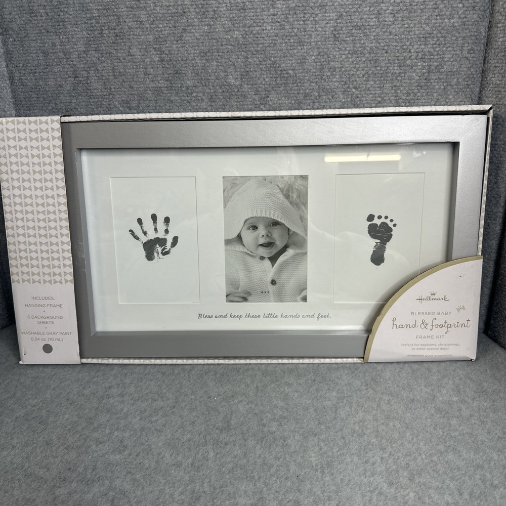 Blessed Baby Handprint and Footprint Picture Frame Kit Photo 4×6 Frame 17.5x10
